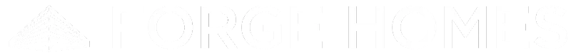 Forge Homes logo with abstract house design.