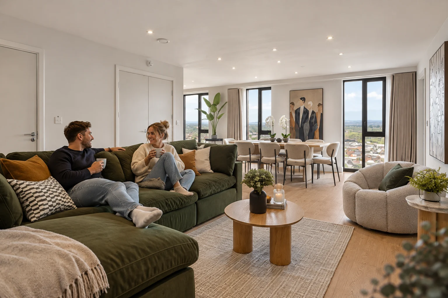 Furnished living space at Waterhouse Gardens